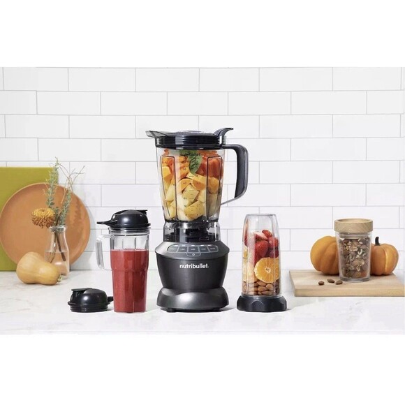 New NutriBullet 1200 Watt Blender Combo with Single Serve Cups NBF50500 Gray - Picture 3 of 16